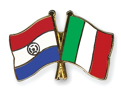 Fahnen Pins Paraguay Italien