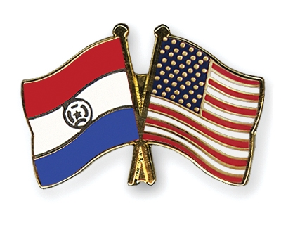 Fahnen Pins Paraguay USA