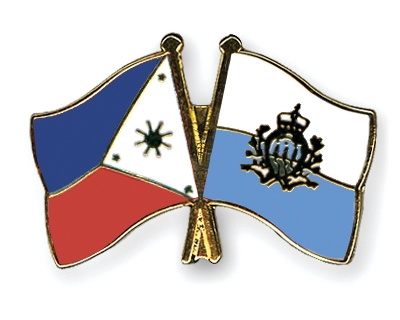 Fahnen Pins Philippinen San-Marino