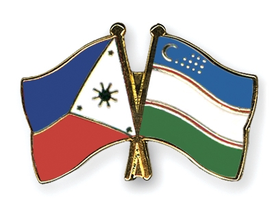 Fahnen Pins Philippinen Usbekistan