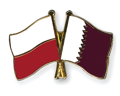 Fahnen Pins Polen Katar