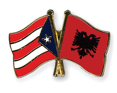 Fahnen Pins Puerto-Rico Albanien
