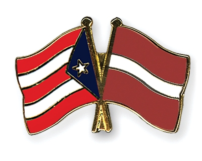 Fahnen Pins Puerto-Rico Lettland