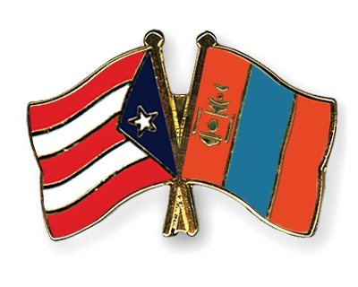Fahnen Pins Puerto-Rico Mongolei
