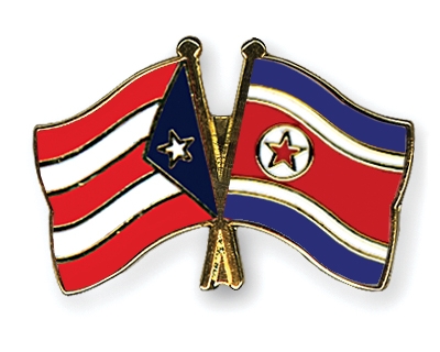 Fahnen Pins Puerto-Rico Nordkorea