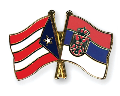 Fahnen Pins Puerto-Rico Serbien