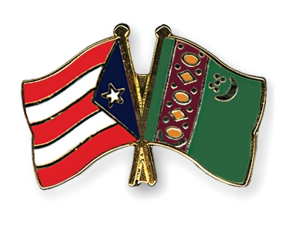 Fahnen Pins Puerto-Rico Turkmenistan