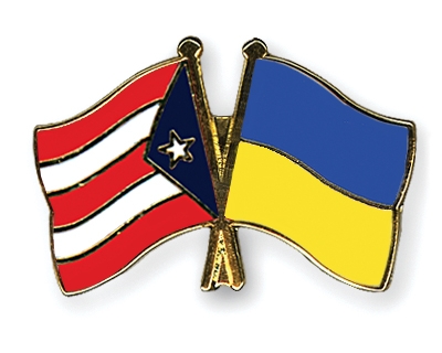 Fahnen Pins Puerto-Rico Ukraine