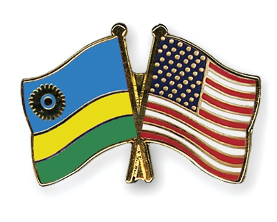 Fahnen Pins Ruanda USA