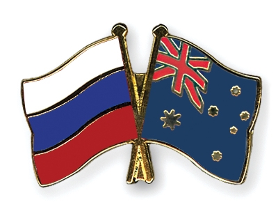 Fahnen Pins Russland Australien