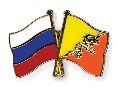 Fahnen Pins Russland Bhutan