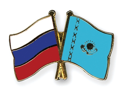 Fahnen Pins Russland Kasachstan