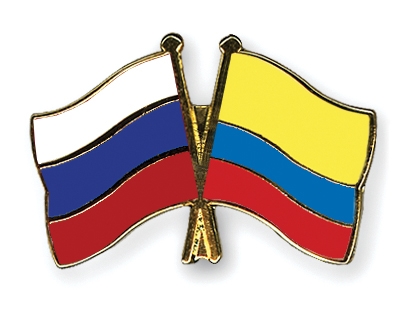 Fahnen Pins Russland Kolumbien