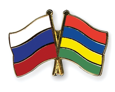 Fahnen Pins Russland Mauritius