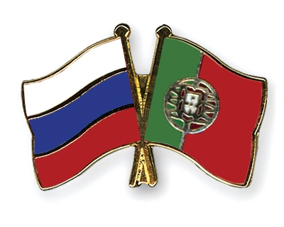 Fahnen Pins Russland Portugal