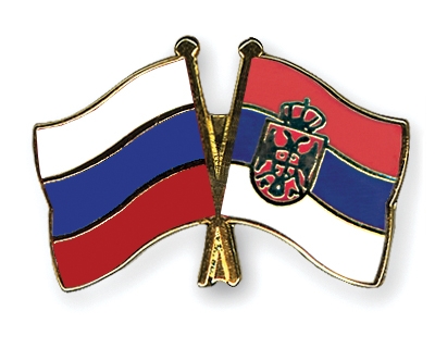 Fahnen Pins Russland Serbien