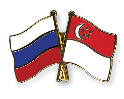 Fahnen Pins Russland Singapur