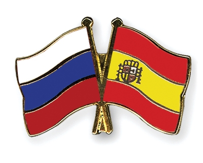 Fahnen Pins Russland Spanien