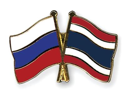 Fahnen Pins Russland Thailand
