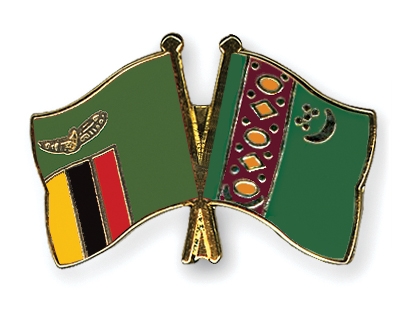 Fahnen Pins Sambia Turkmenistan