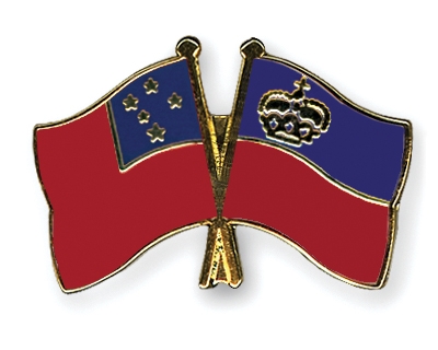 Fahnen Pins Samoa Liechtenstein