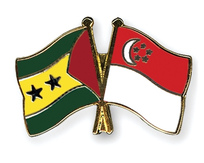 Fahnen Pins Sao-Tome-und-Principe Singapur