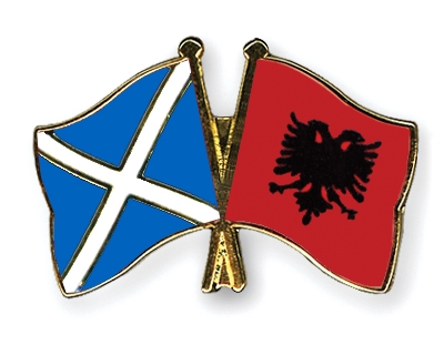 Fahnen Pins Schottland Albanien