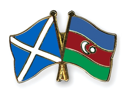 Fahnen Pins Schottland Aserbaidschan