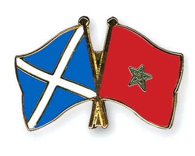 Fahnen Pins Schottland Marokko