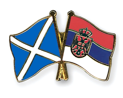 Fahnen Pins Schottland Serbien
