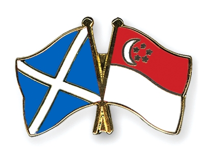 Fahnen Pins Schottland Singapur