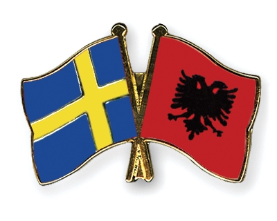 Fahnen Pins Schweden Albanien