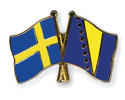 Fahnen Pins Schweden Bosnien-und-Herzegowina