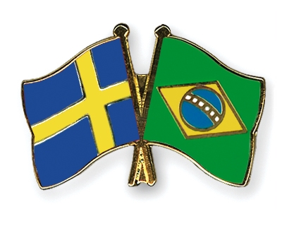 Fahnen Pins Schweden Brasilien
