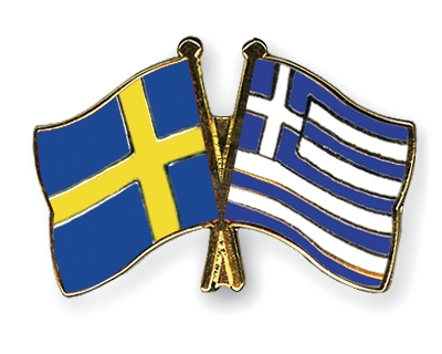 Fahnen Pins Schweden Griechenland