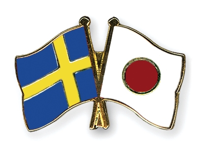 Fahnen Pins Schweden Japan