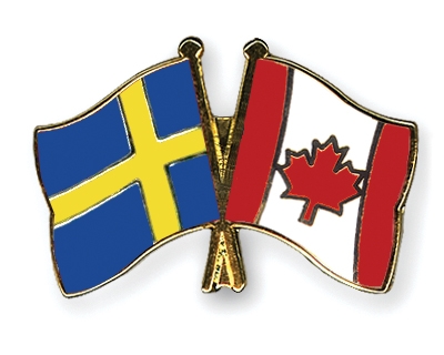 Fahnen Pins Schweden Kanada