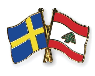 Fahnen Pins Schweden Libanon