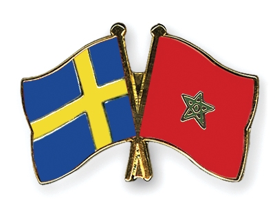 Fahnen Pins Schweden Marokko