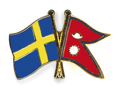Fahnen Pins Schweden Nepal