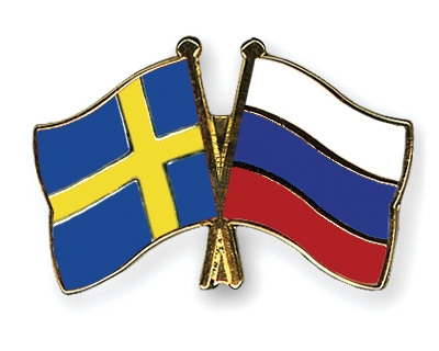 Fahnen Pins Schweden Russland