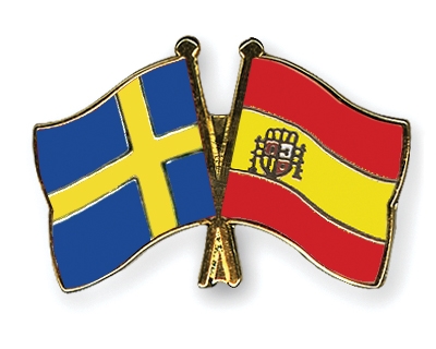 Fahnen Pins Schweden Spanien