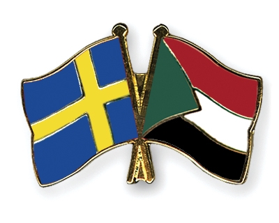 Fahnen Pins Schweden Sudan