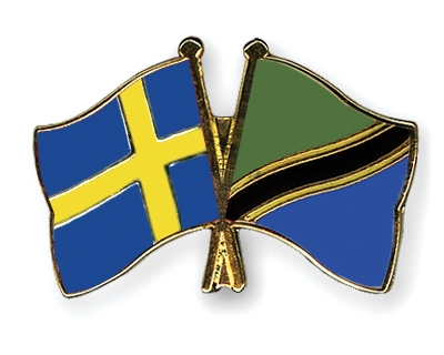 Fahnen Pins Schweden Tansania