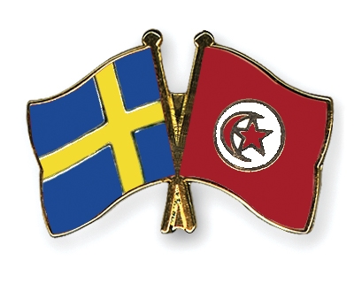 Fahnen Pins Schweden Tunesien