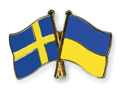 Fahnen Pins Schweden Ukraine