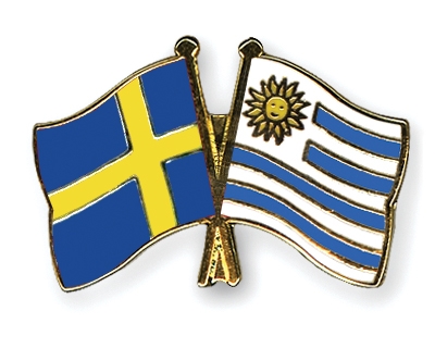 Fahnen Pins Schweden Uruguay