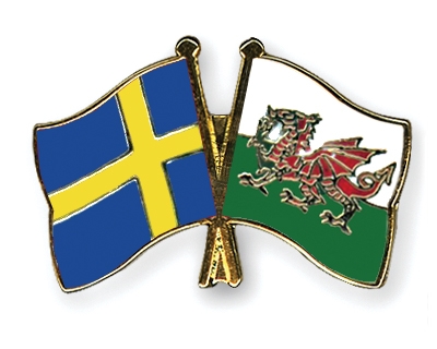 Fahnen Pins Schweden Wales