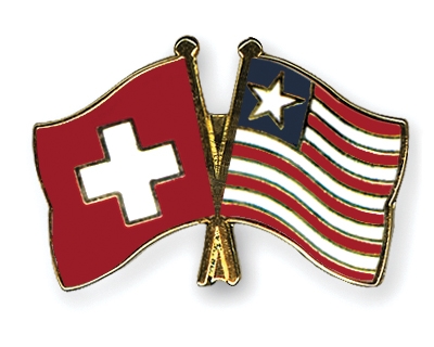 Fahnen Pins Schweiz Liberia