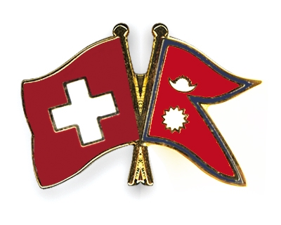 Fahnen Pins Schweiz Nepal
